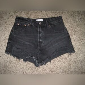ZARA black jean shorts
